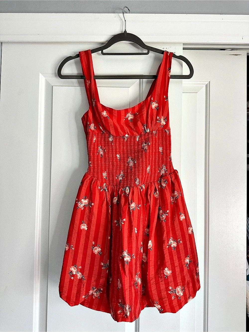 Anthropologie Floral Mini Dress in Orange & Red - Size XXS